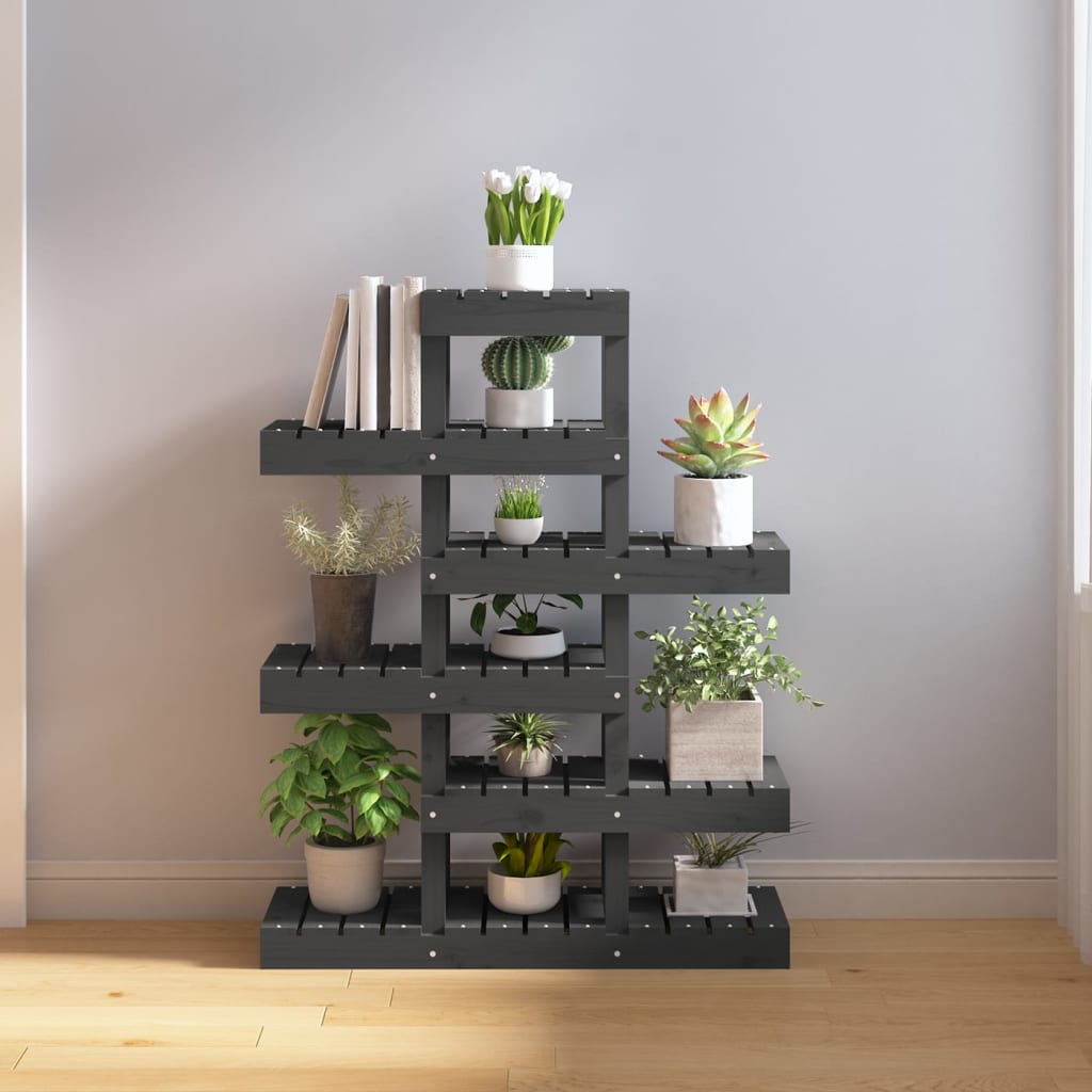 Plant Stand Grey 85x25x109.5 cm Solid Wood Pine - Tyrell & Tyrell