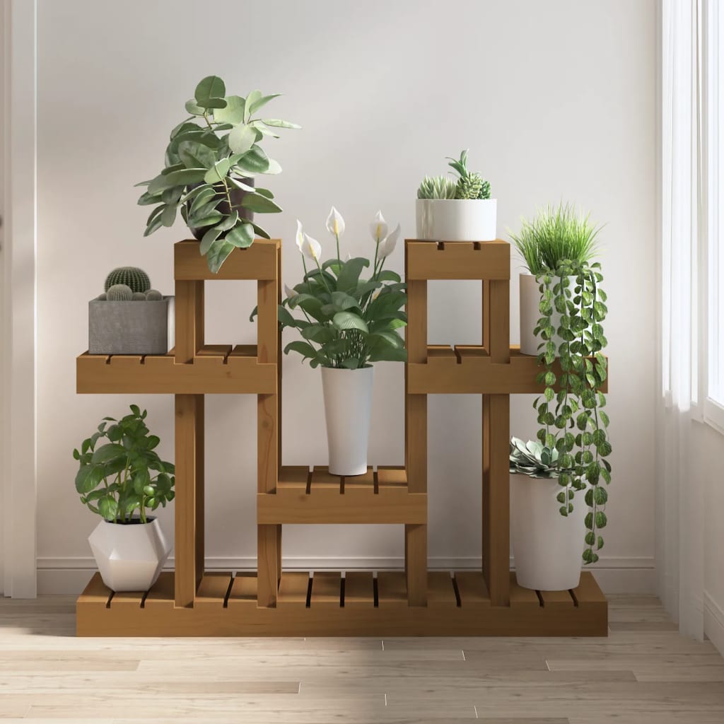 Plant Stand Honey Brown 104.5x25x77.5 cm Solid Wood Pine - Sid & Sam