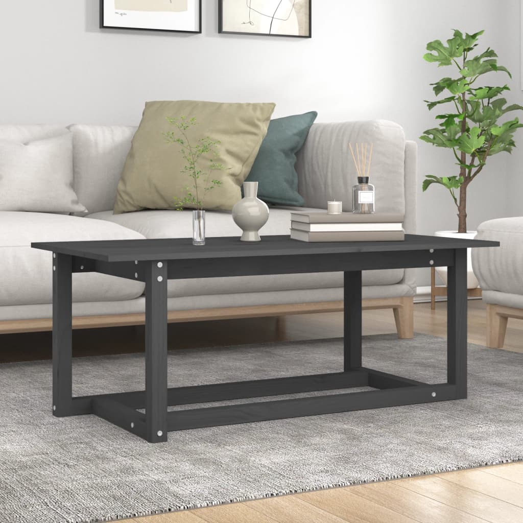 Coffee Table Grey 110x55x45 cm Solid Wood Pine - Millennium Furniture