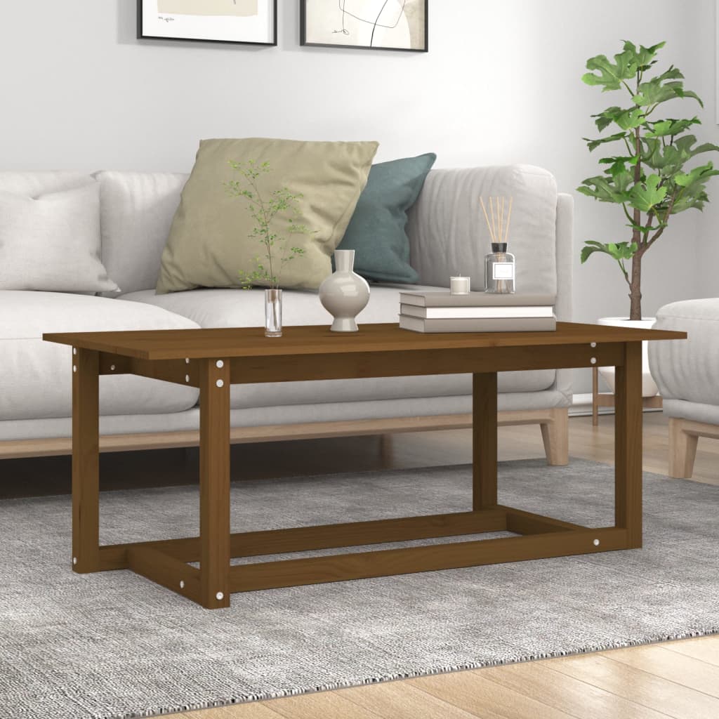 Coffee Table Honey Brown 110x55x45 cm Solid Wood Pine - Tyrell & Tyrell