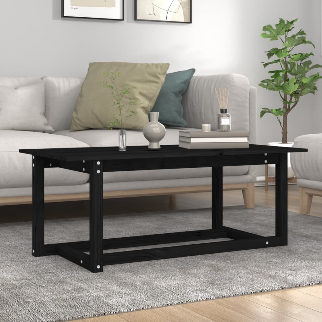 Coffee Table Black 110x55x45 cm Solid Wood Pine - Unbeatable Bargains