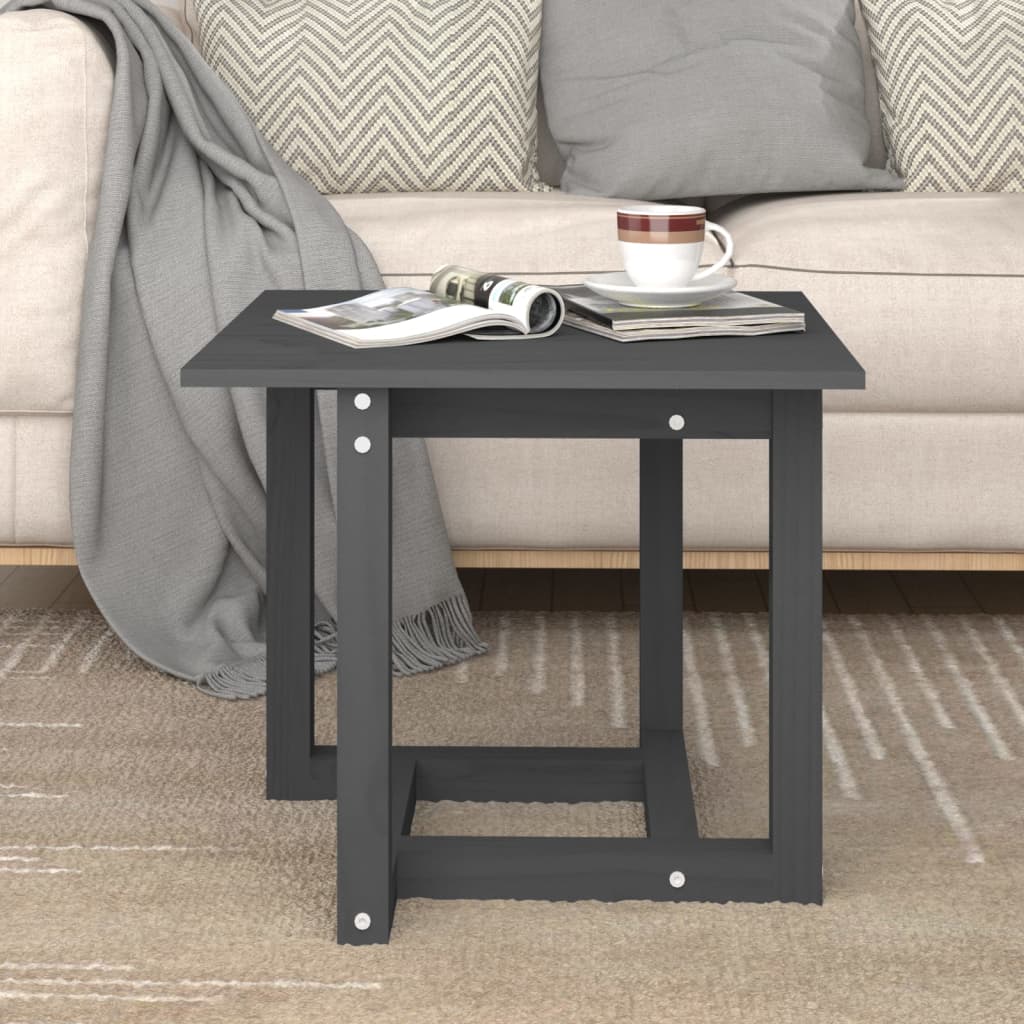 Coffee Table Grey 50x50x45 cm Solid Wood Pine - Millennium Furniture
