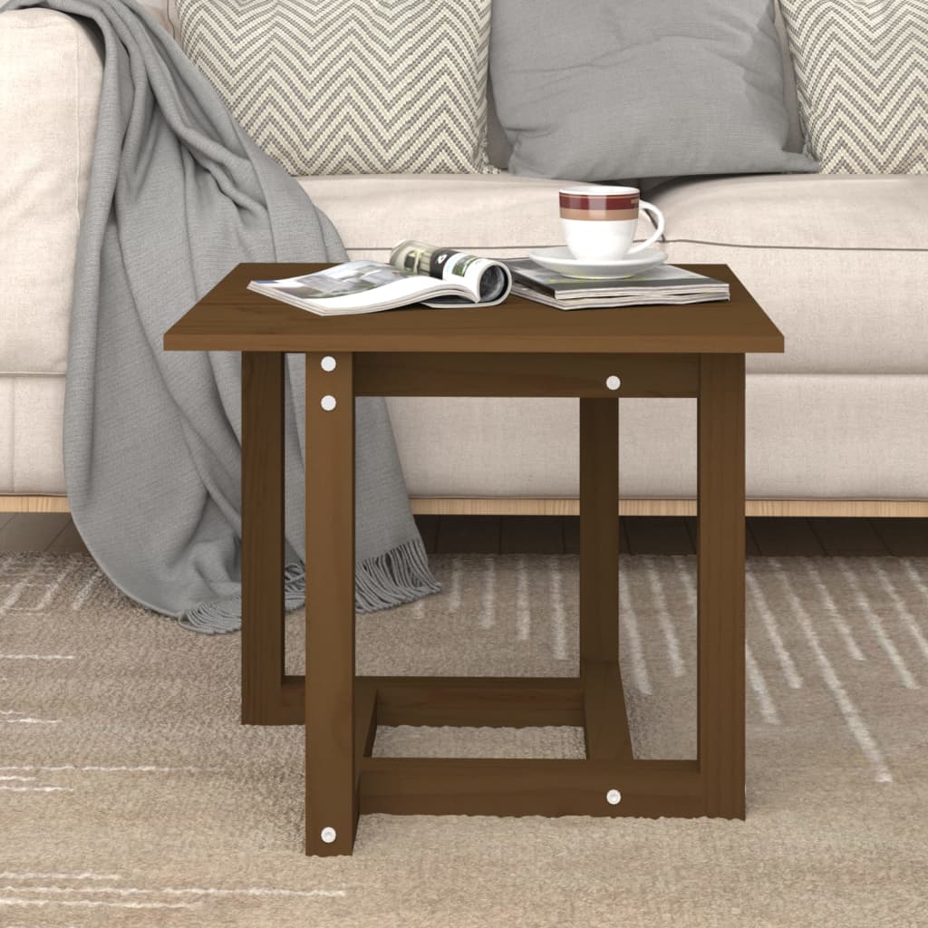 Coffee Table Honey Brown 50x50x45 cm Solid Wood Pine - Sid & Sam
