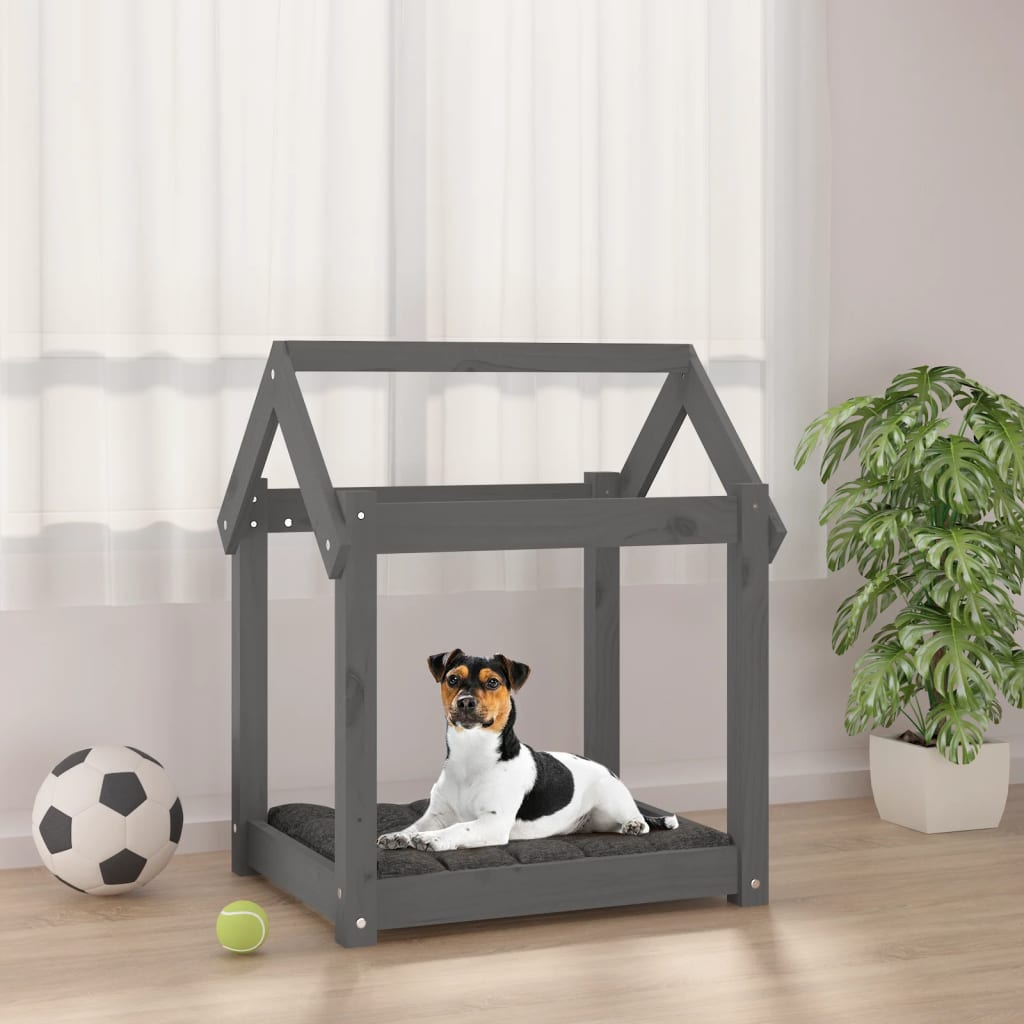 Dog Bed Grey 61x50x70 cm Solid Wood Pine - Unbeatable Bargains