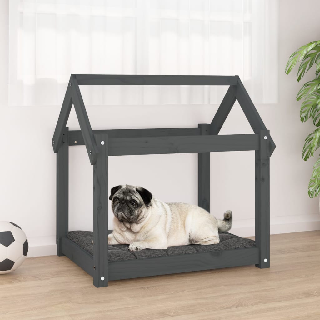 Dog Bed Grey 71x55x70 cm Solid Wood Pine - Casper Homes
