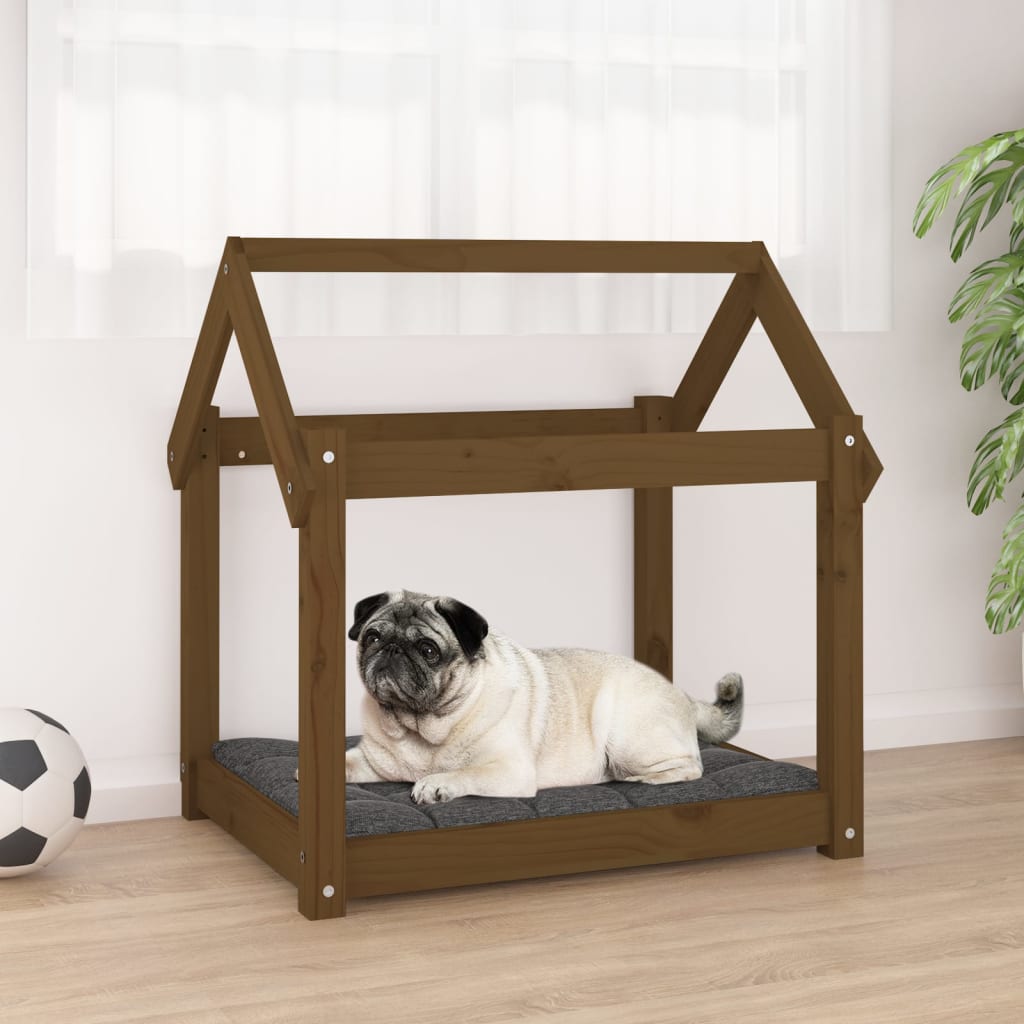 Dog Bed Honey Brown 71x55x70 cm Solid Wood Pine - R and M Furniture
