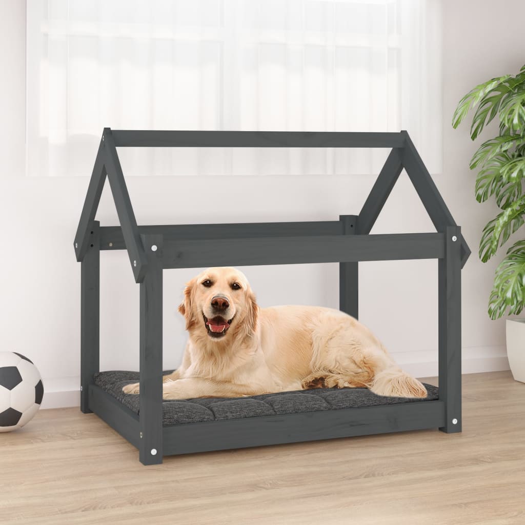 Dog Bed Grey 81x60x70 cm Solid Wood Pine - Unbeatable Bargains