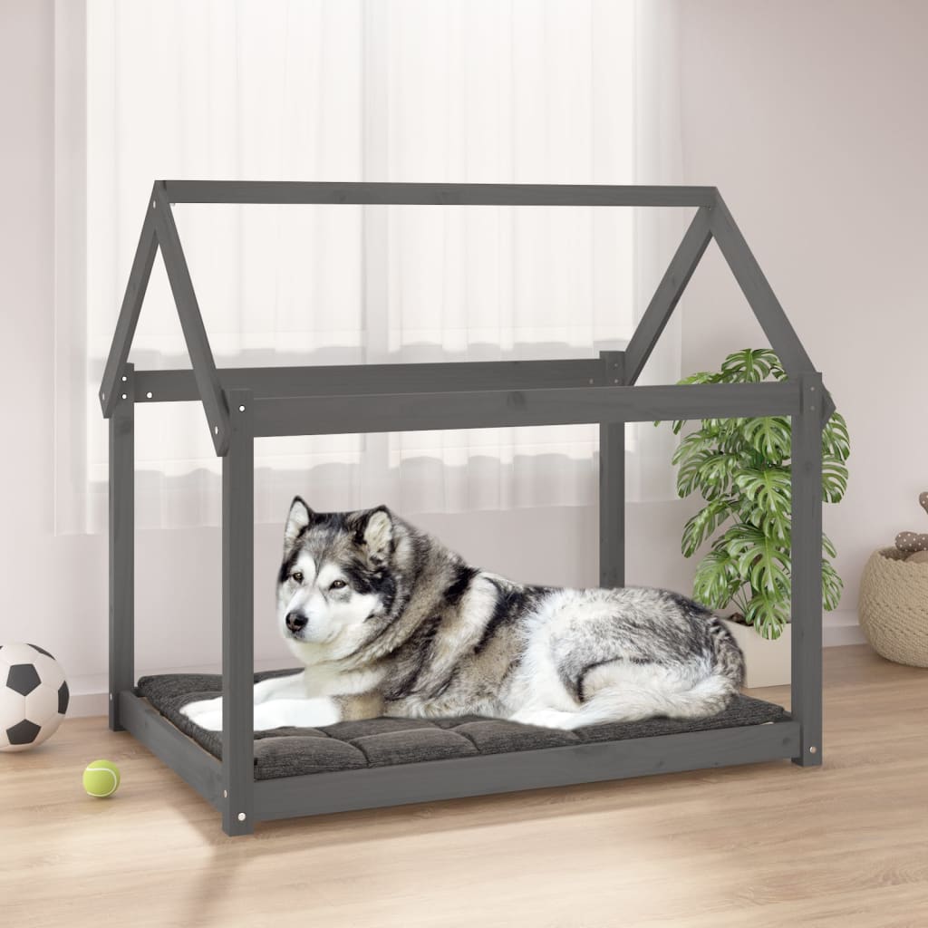 Dog Bed Grey 111x80x100 cm Solid Wood Pine - Casper Homes