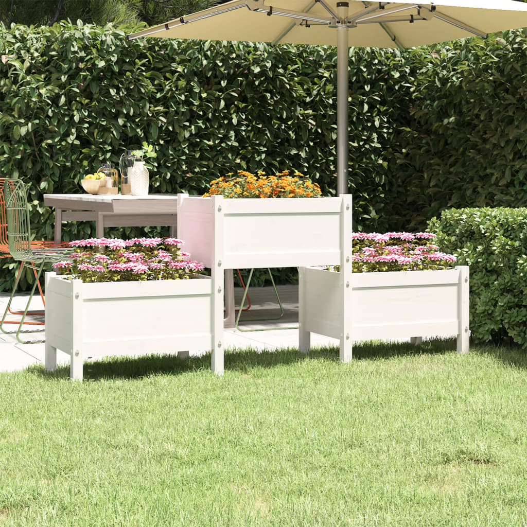 Planter White 178.5x44x75 cm Solid Wood Pine - Tyrell & Tyrell
