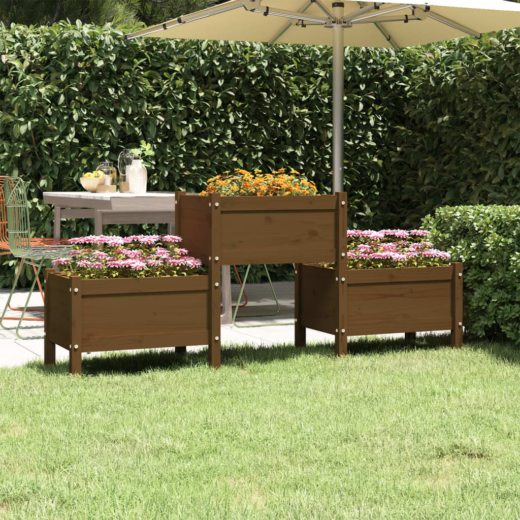 Planter Honey Brown 178.5x44x75 cm Solid Wood Pine - Style and Chic