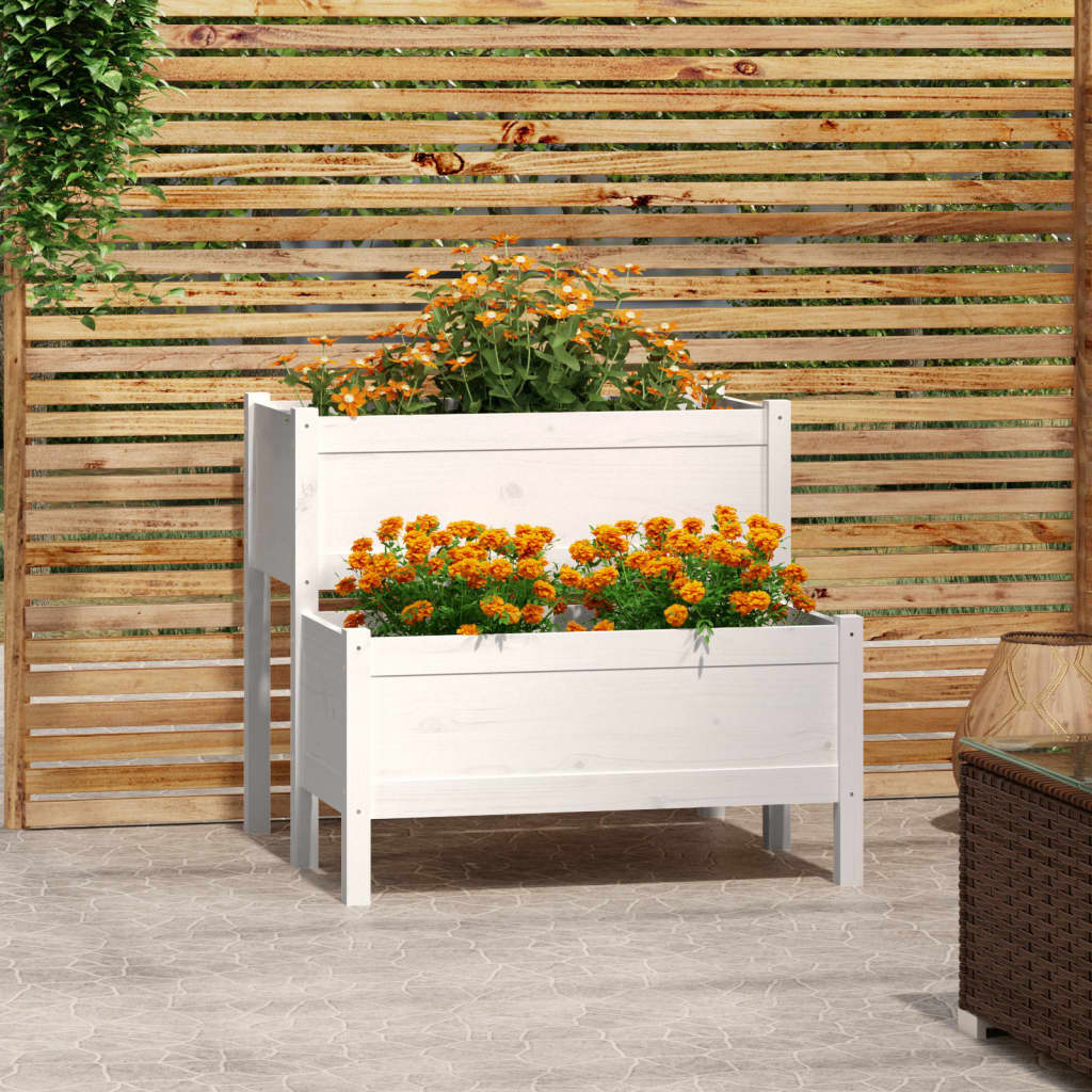 Planter White 84.5x84x75 cm Solid Wood Pine - R and M Furniture