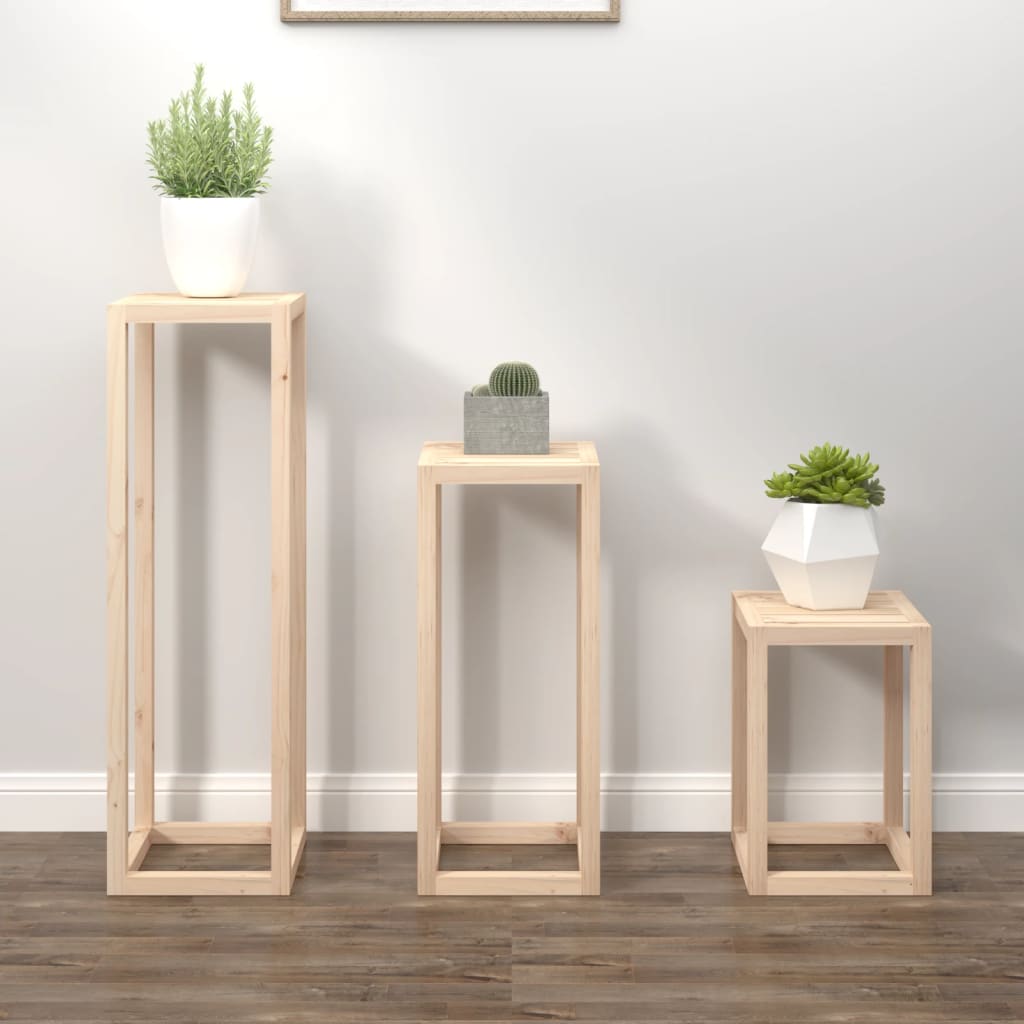 3 Piece Plant Stand Set Solid Wood Pine - Casper Homes