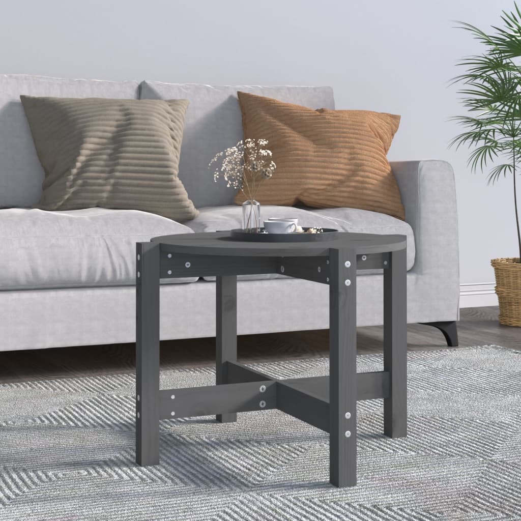 Coffee Table Grey Ã ̃ 62.5x45 cm Solid Wood Pine - Decor Base