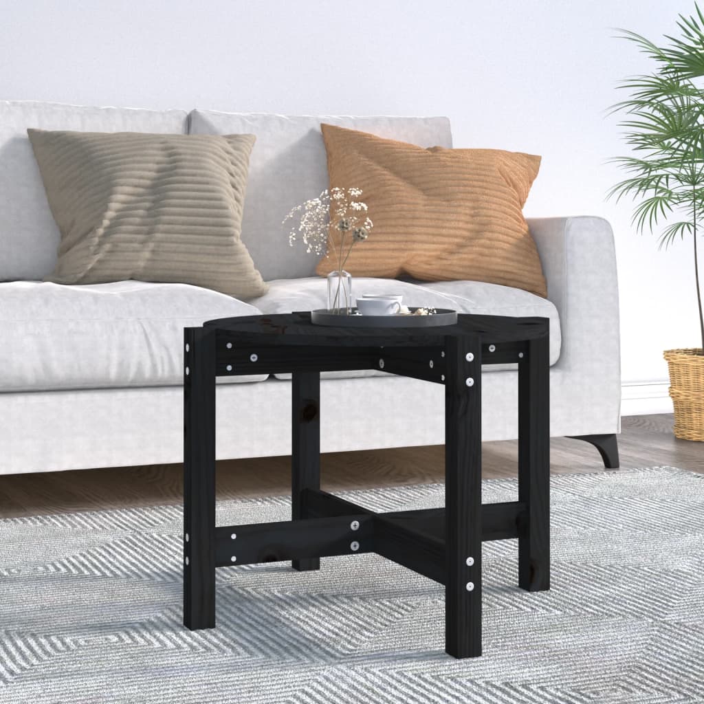 Coffee Table Black Ã ̃ 62.5x45 cm Solid Wood Pine - Tyrell & Tyrell
