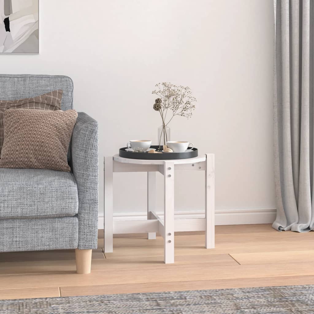 Coffee Table White Ø 52.5x45 cm Solid Wood Pine - Sid & Sam