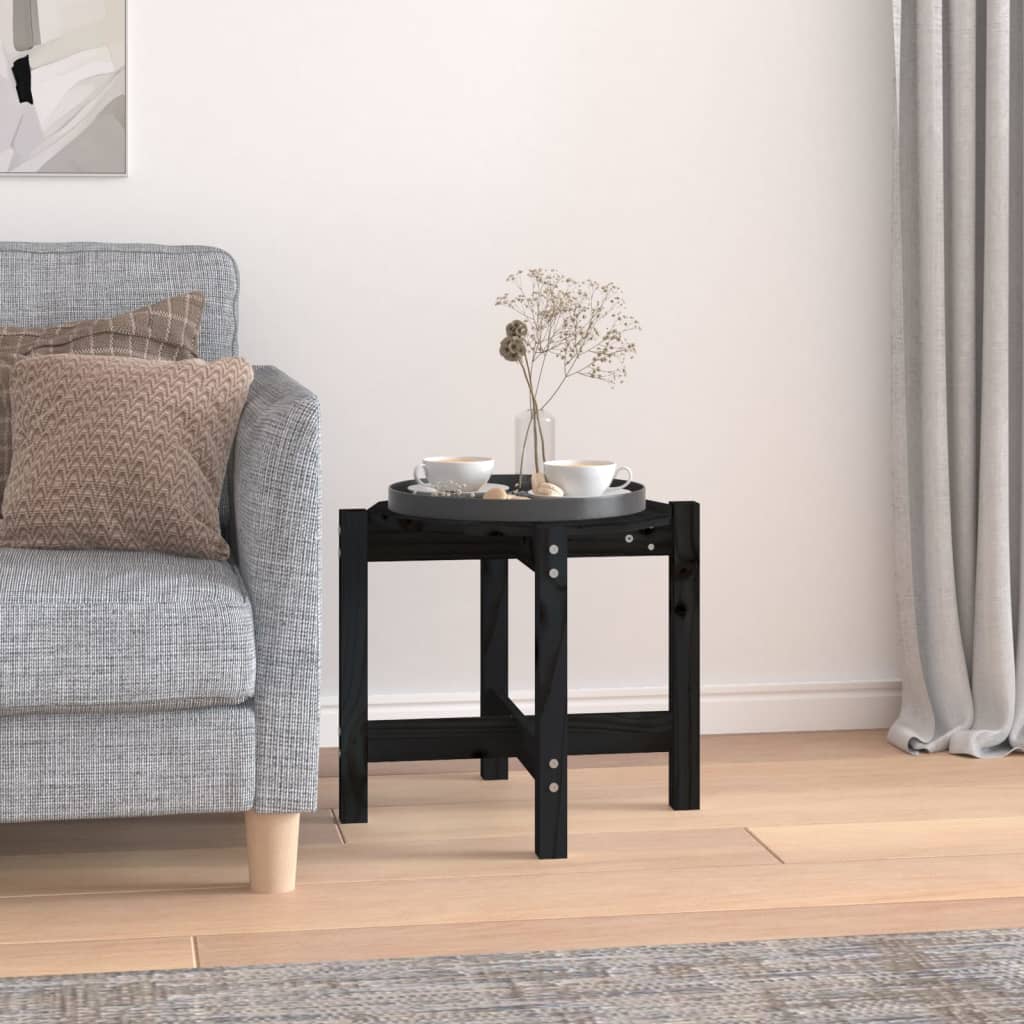 Coffee Table Black Ã ̃ 52.5x45 cm Solid Wood Pine - Unbeatable Bargains