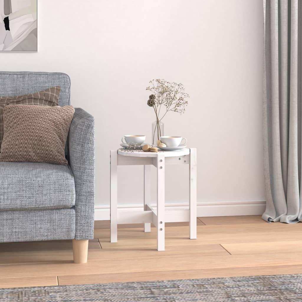 Coffee Table White Ã ̃ 42.5x45 cm Solid Wood Pine - Unbeatable Bargains