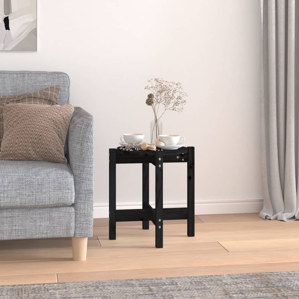 Coffee Table Black Ã ̃ 42.5x45 cm Solid Wood Pine - Millennium Furniture