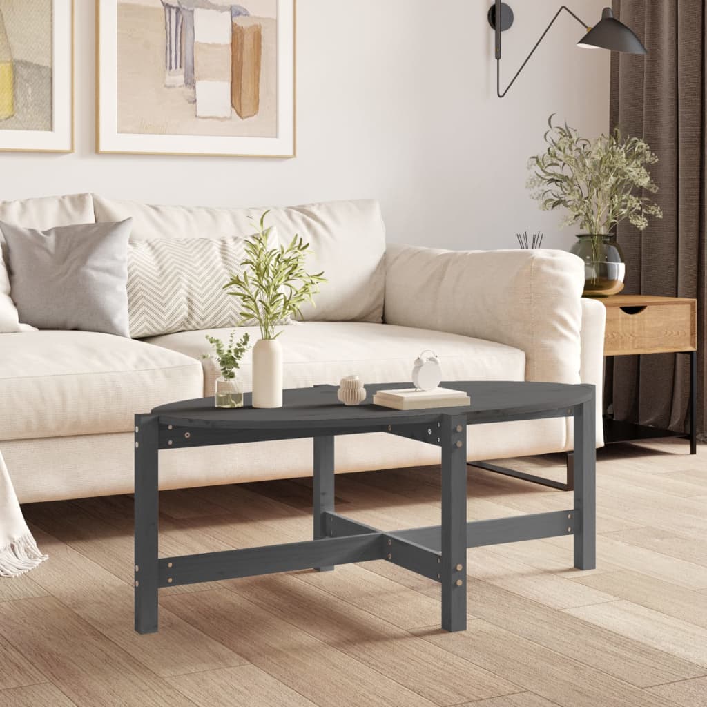 Coffee Table Grey 118x63x45 cm Solid Wood Pine - Tyrell & Tyrell