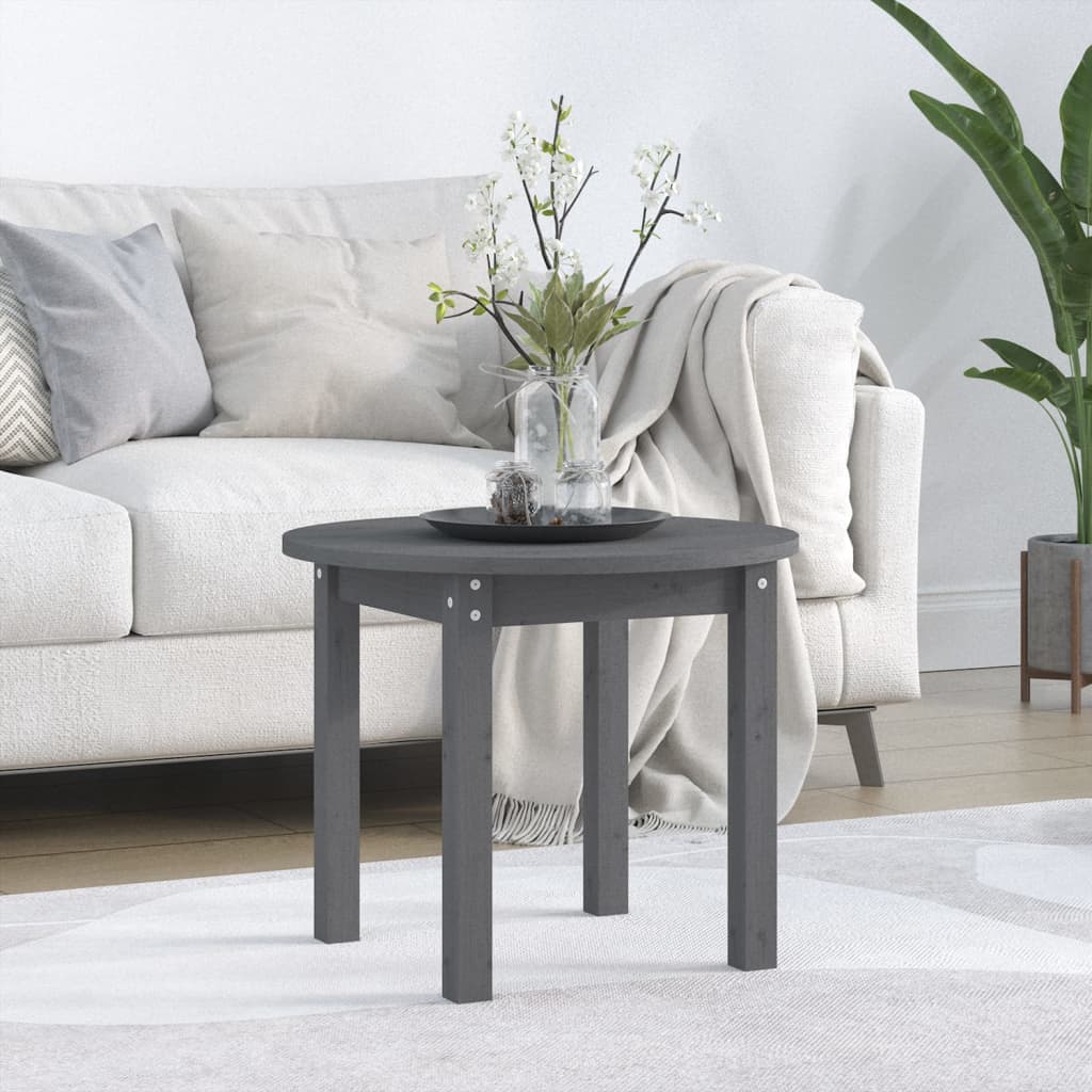 Coffee Table Grey Ø 55x45 cm Solid Wood Pine - Unbeatable Bargains