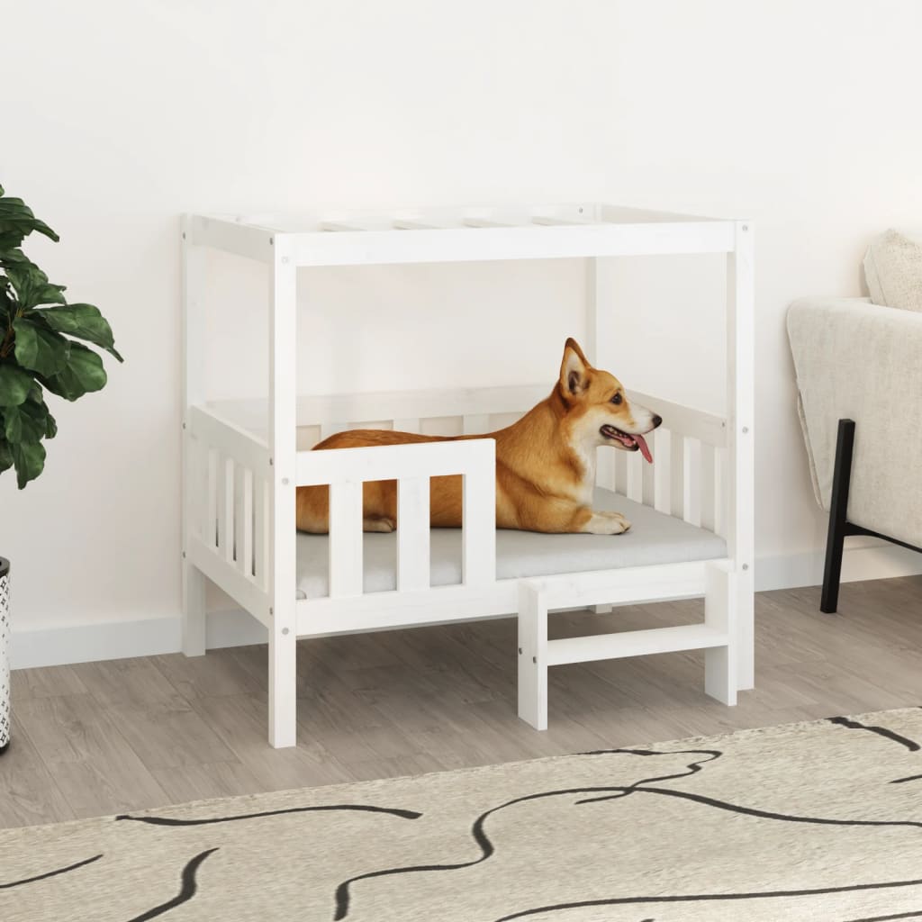 Dog Bed White 95.5x73.5x90 cm Solid Wood Pine - Style and Chic