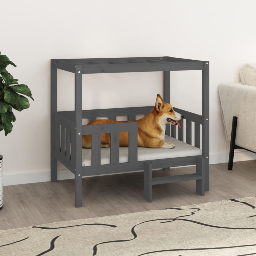 Dog Bed Grey 95.5x73.5x90 cm Solid Wood Pine - Tyrell & Tyrell