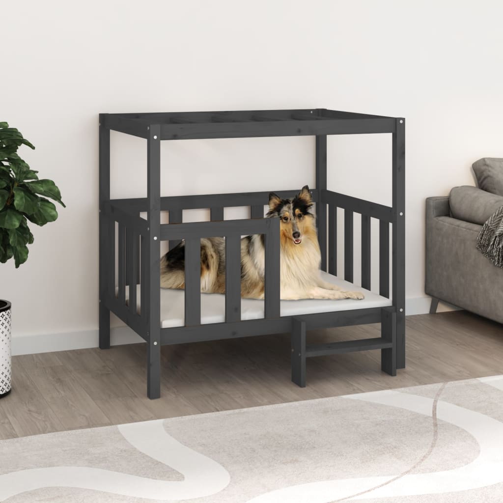 Dog Bed Grey 105.5 x 83.5 x 100 cm Solid Wood Pine - R and M Furniture