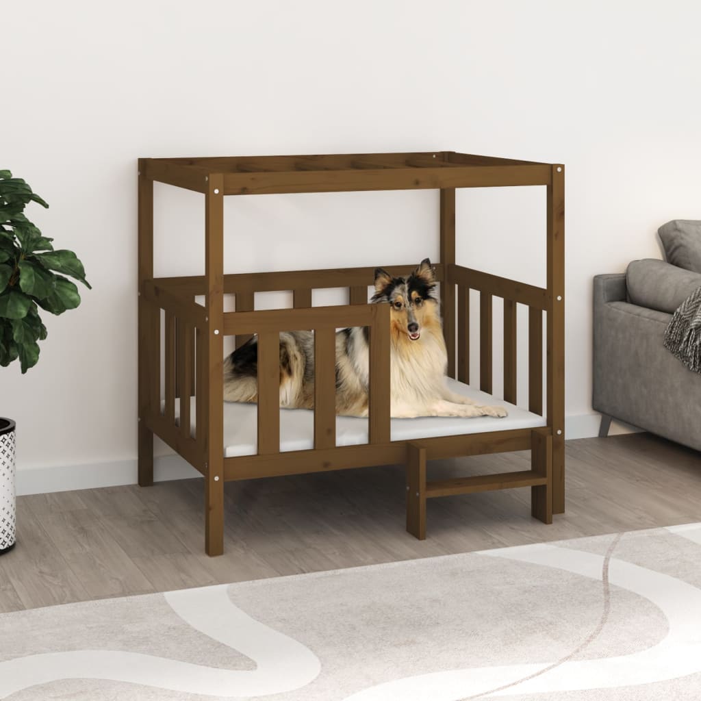 Dog Bed Honey Brown 105.5 x 83.5 x 100 cm Solid Wood Pine - Tyrell & Tyrell