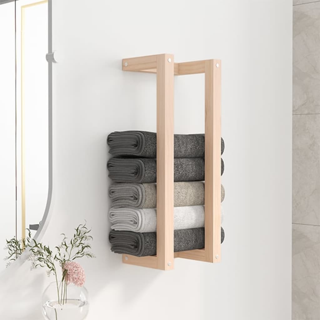 Solid Wood Pine Towel Rack - Decor Base