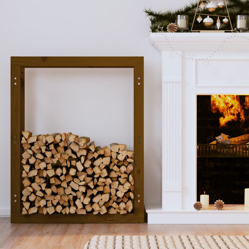 Firewood Rack Honey Brown 80x25x100 cm Solid Wood Pine - Unbeatable Bargains