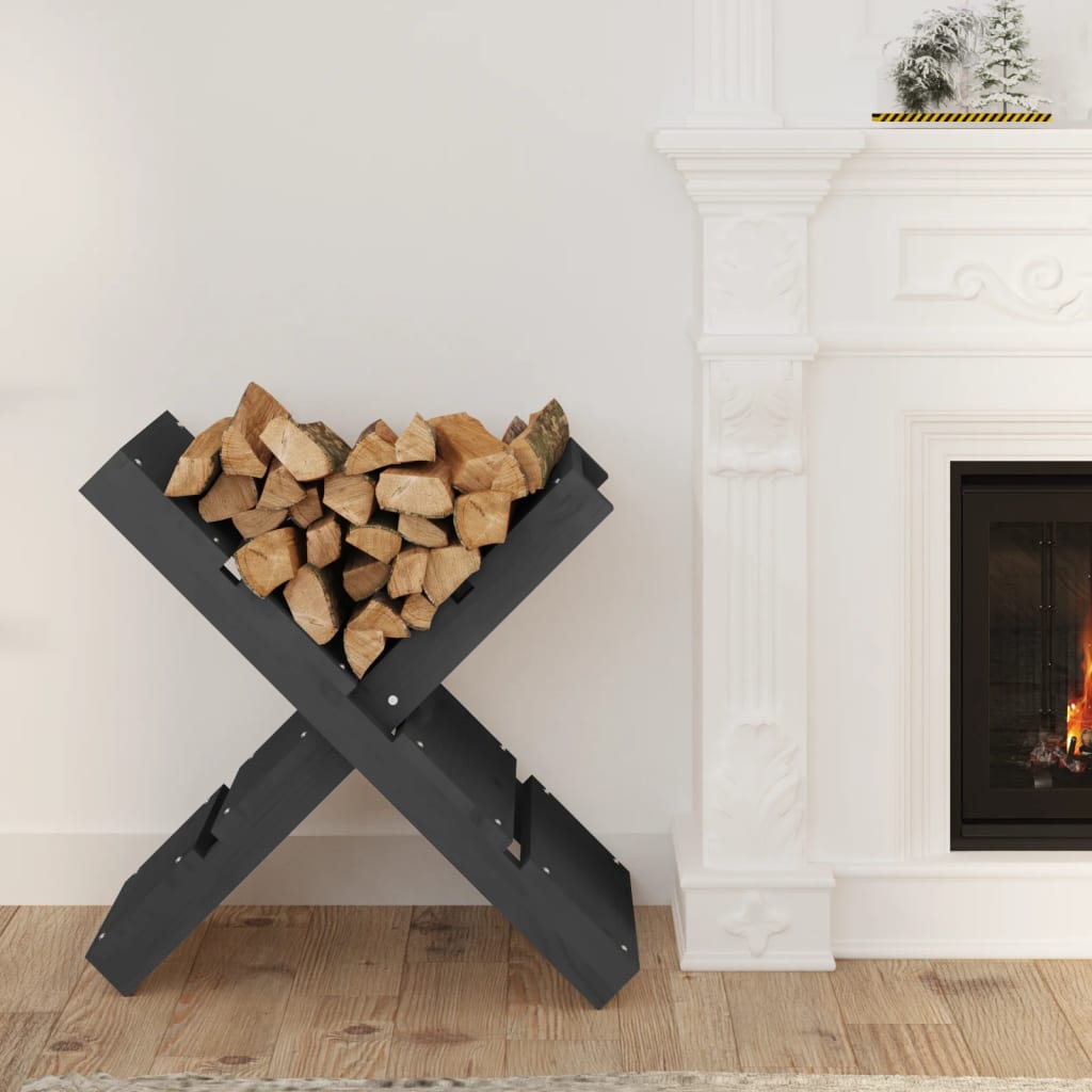 Log Holder Grey 47x39.5x48 cm Solid Wood Pine - Tyrell & Tyrell