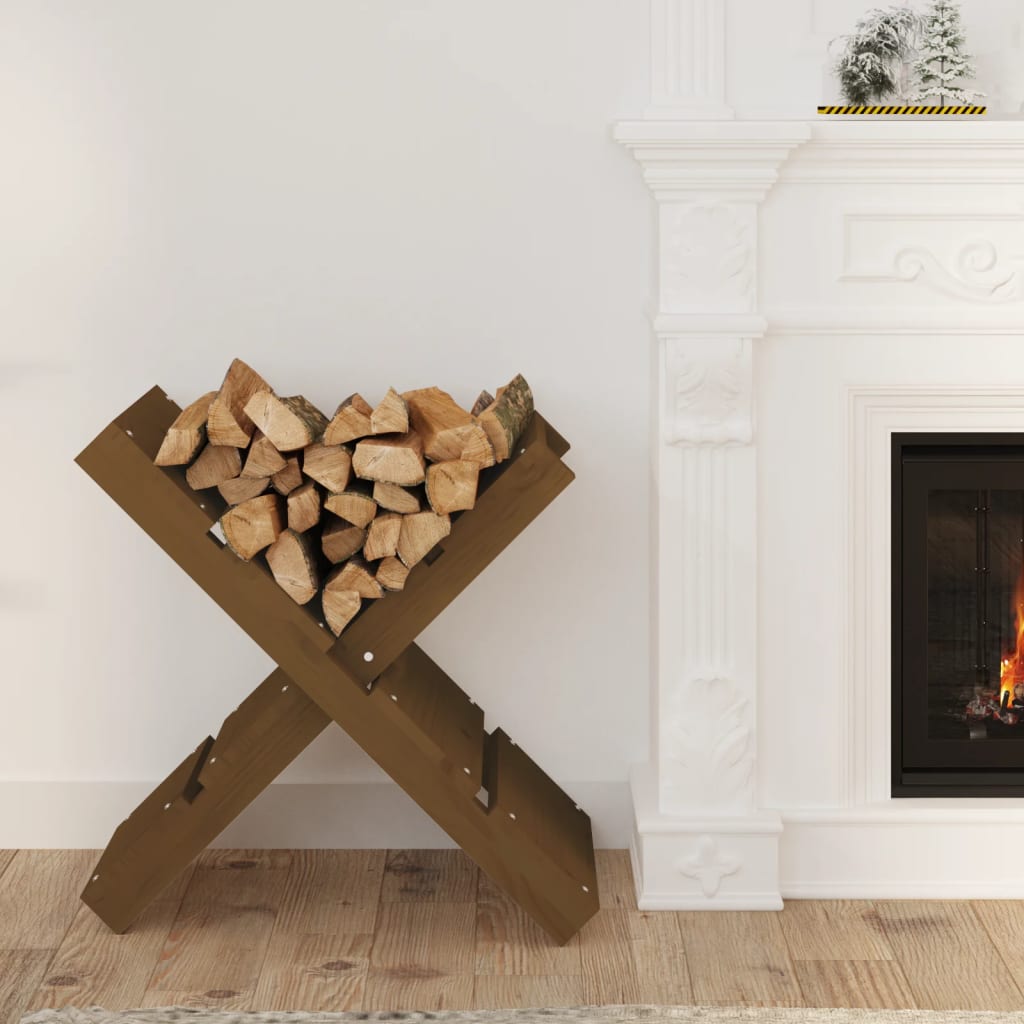 Log Holder Honey Brown 47x39.5x48 cm Solid Wood Pine - Millennium Furniture