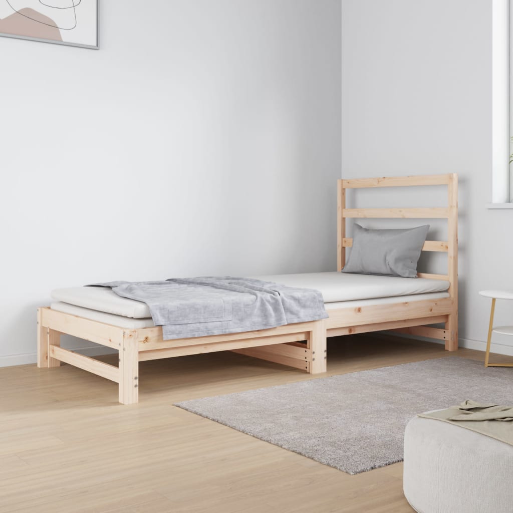 Pull-out Day Bed 2x(90x190) cm Solid Wood Pine - Tyrell & Tyrell