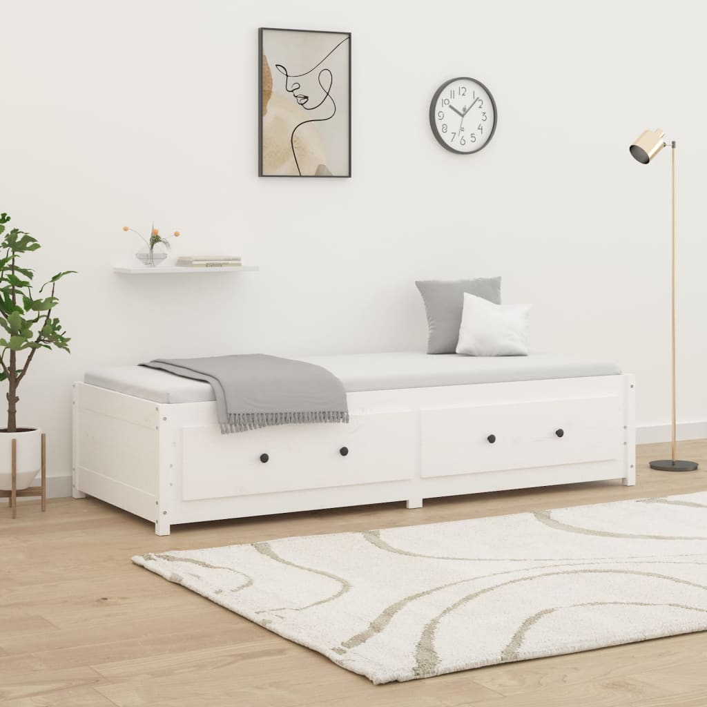 Day Bed White 90x200 cm Solid Wood Pine - The Home Maker