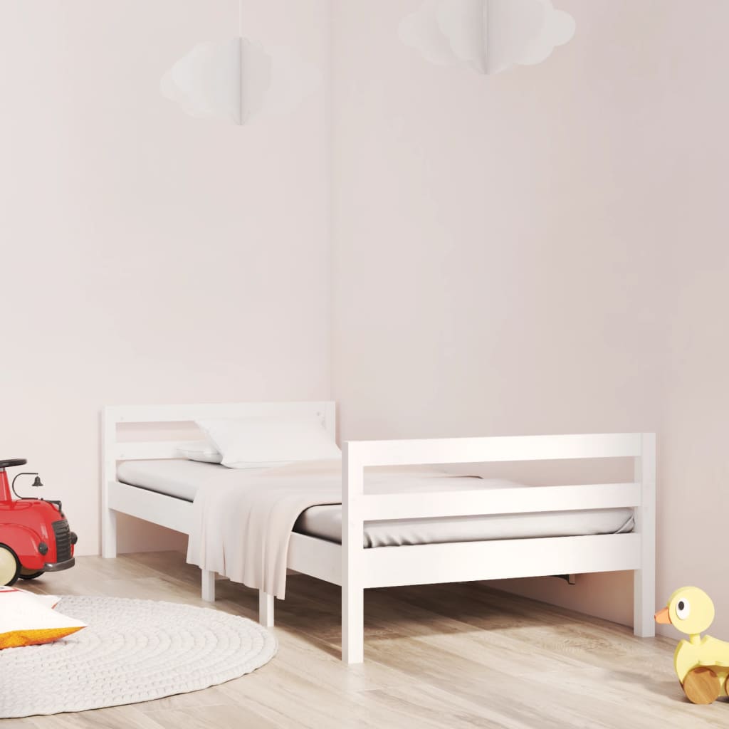 Bed Frame White 80x200 cm Solid Wood Pine - Casper Homes