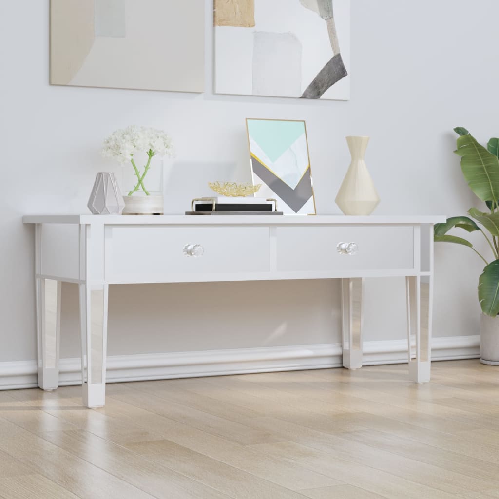 Mirrored Coffee Table 106x45x45 cm Engineered Wood and Glass - Decor Base