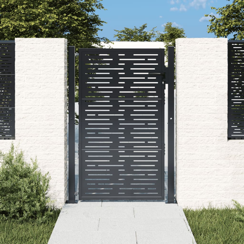 Garden Gate Anthracite 105x155 cm Steel Square Design - Direct Imports
