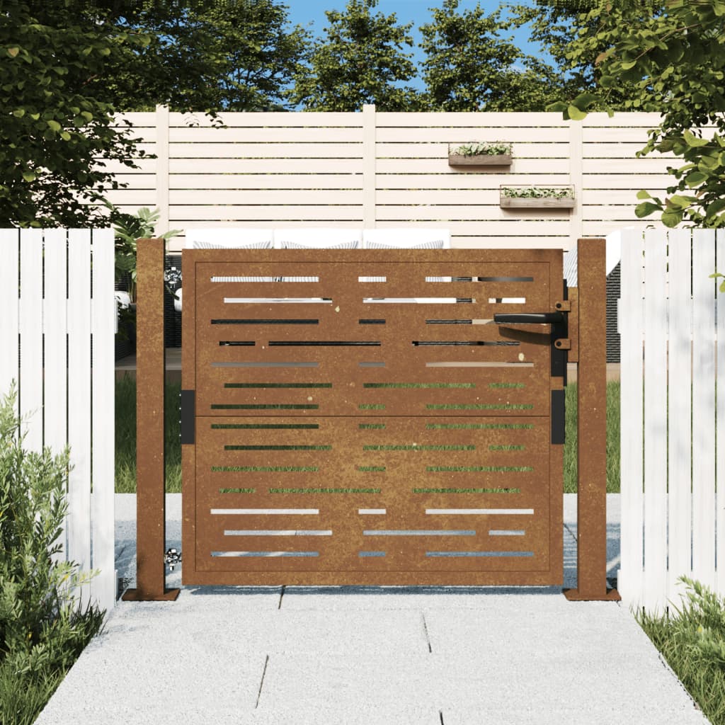 Garden Gate 105x105 cm Corten Steel Square Design - The Home Maker