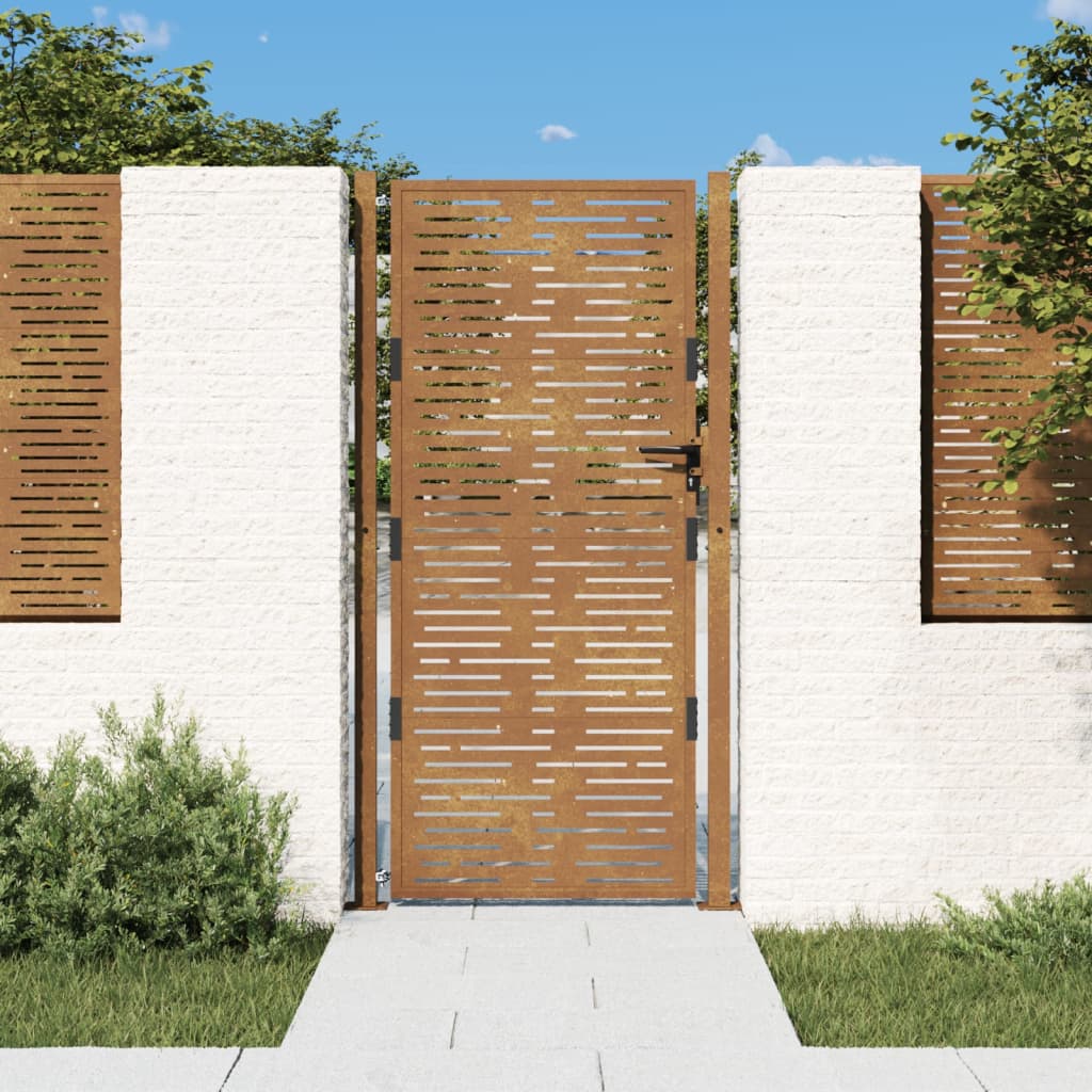 Garden Gate 105x180 cm Corten Steel Square Design - R and M Furniture
