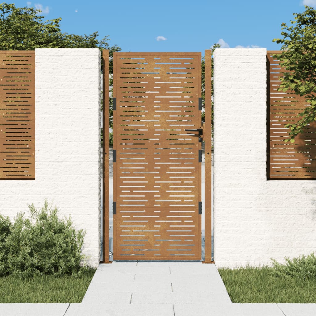 Garden Gate 105x205 cm Corten Steel Square Design - Millennium Furniture