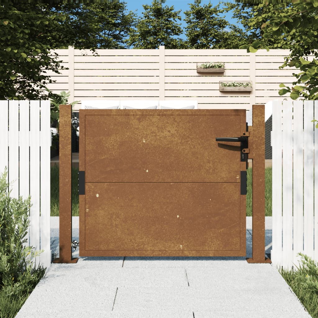Garden Gate 105x105 cm Corten Steel - Unbeatable Bargains