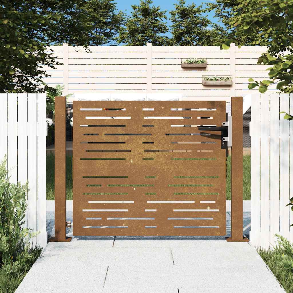 Garden Gate 105x80 cm Corten Steel Square Design - Merkel Designers