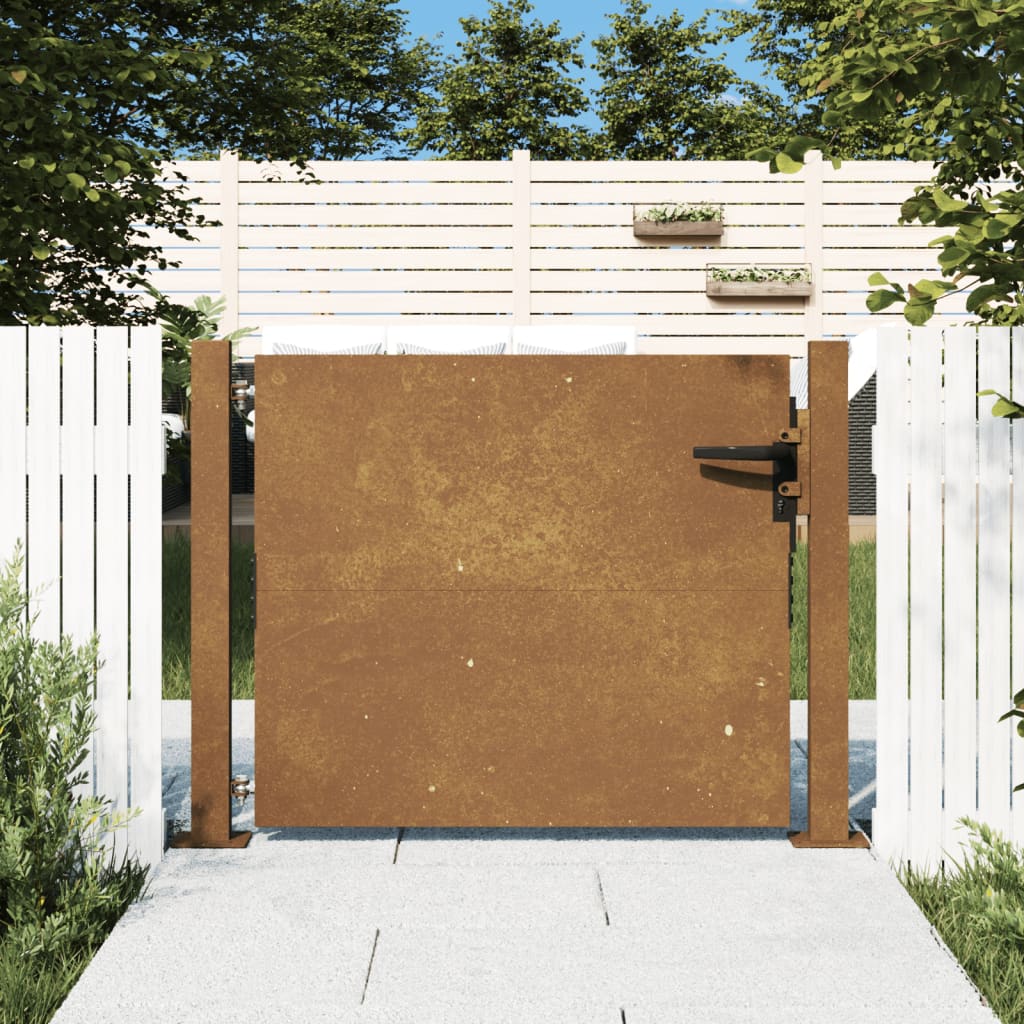 Garden Gate 105x80 cm Corten Steel - Unbeatable Bargains
