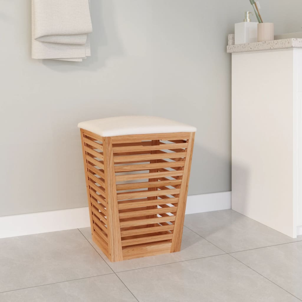 Bathroom Stool 40.5x40.5x56 cm Solid Wood Walnut - Decor Base