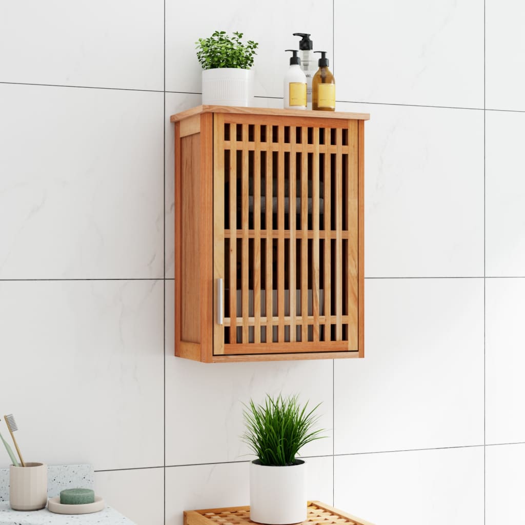Wall-mounted Bathroom Cabinet 42x23x60 cm Solid Wood Walnut - Casper Homes