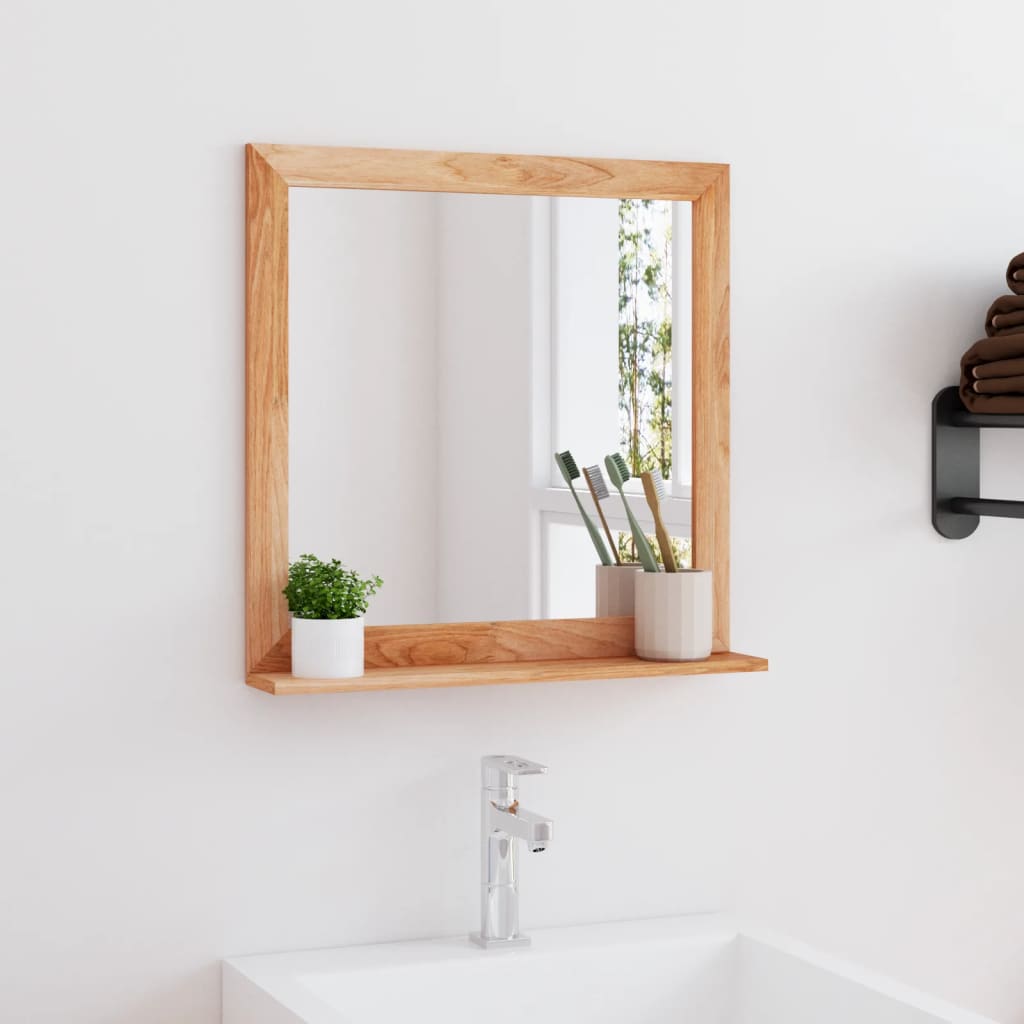 Wall Mirror 55x55cm Solid Wood Walnut - Sid & Sam