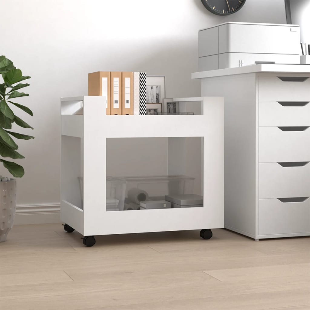 Desk Trolley White 60x45x60 cm Engineered Wood - Millennium Furniture