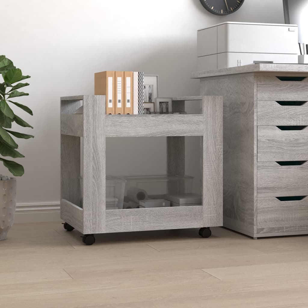 Desk Trolley Grey Sonoma 60x45x60 cm Engineered Wood - Tyrell & Tyrell
