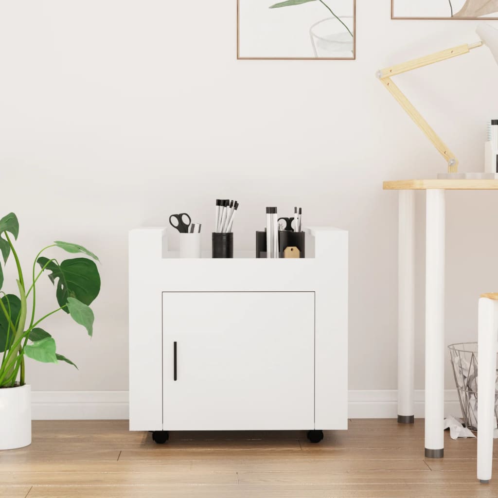 Desk Trolley White 60x45x60 cm Engineered Wood - Unbeatable Bargains