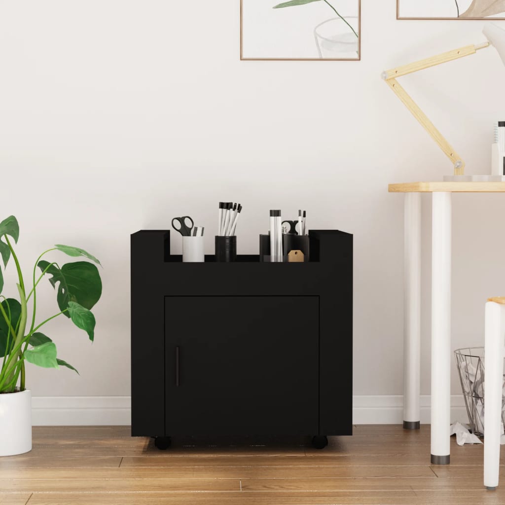 Desk Trolley Black 60x45x60 cm Engineered Wood - Millennium Furniture